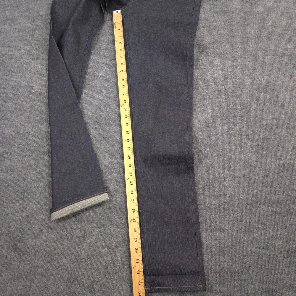 Uniqlo Jeans Mens 29X34 Blue Stretch Selvedge Slim Straight Kaihara Japan Denim